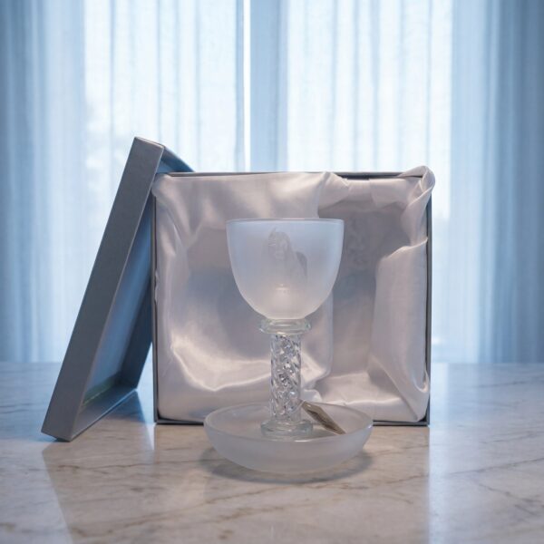 כוס קידוש גבוהה "בורא פרי הגפן" + באבא סאלי | 15 ס״מ × 8 ס״מ