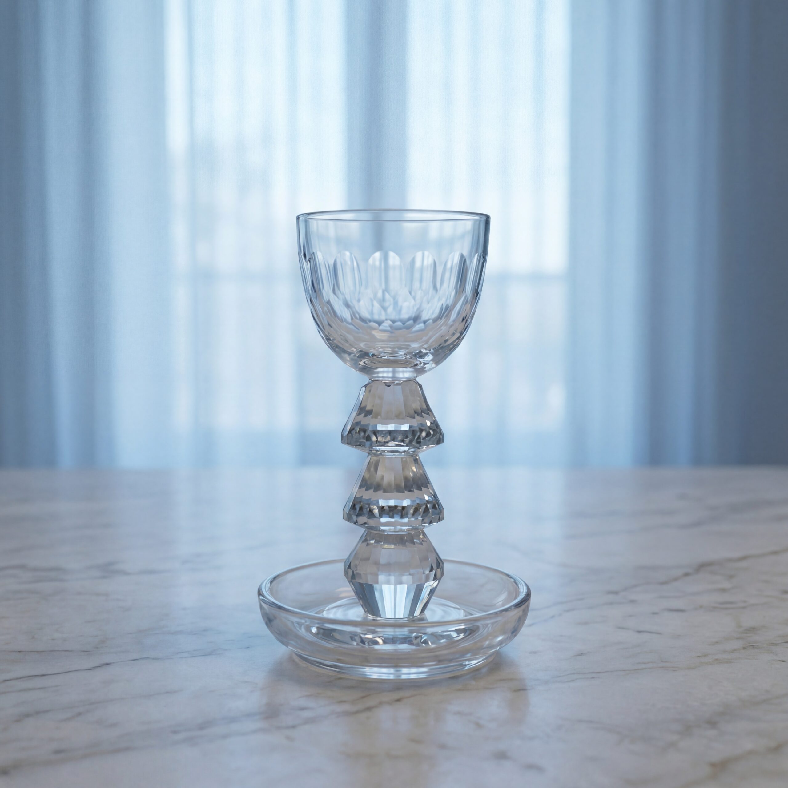 כוס קידוש קריסטל על רגל – גבוהה | גובה 18 ס״מ | קוטר 13 ס״מ