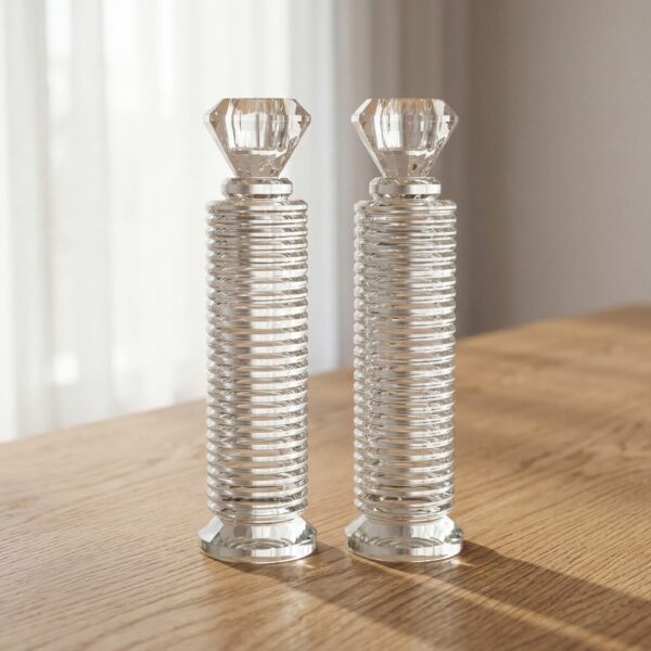 פמוט גליל יהלום גבוה | 23 ס״מ × 6 ס״מ