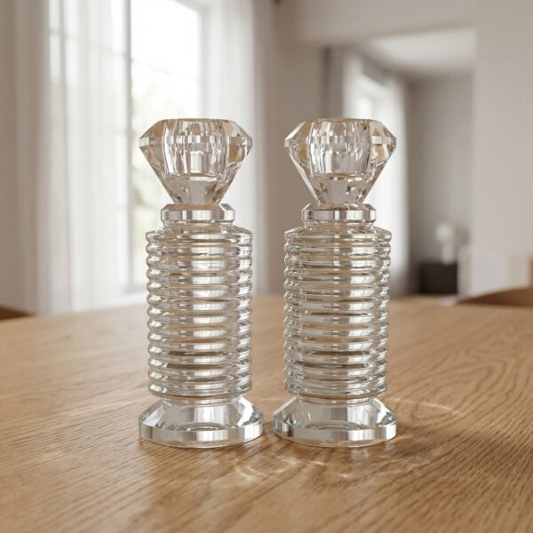 פמוט גליל יהלום נמוך | 15 ס״מ × 6 ס״מ