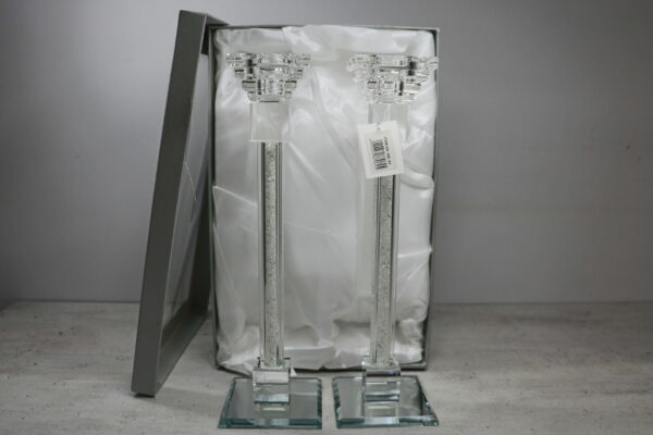 פמוט קריסטל גבוה פנינה | 29 ס״מ × 6 ס״מ