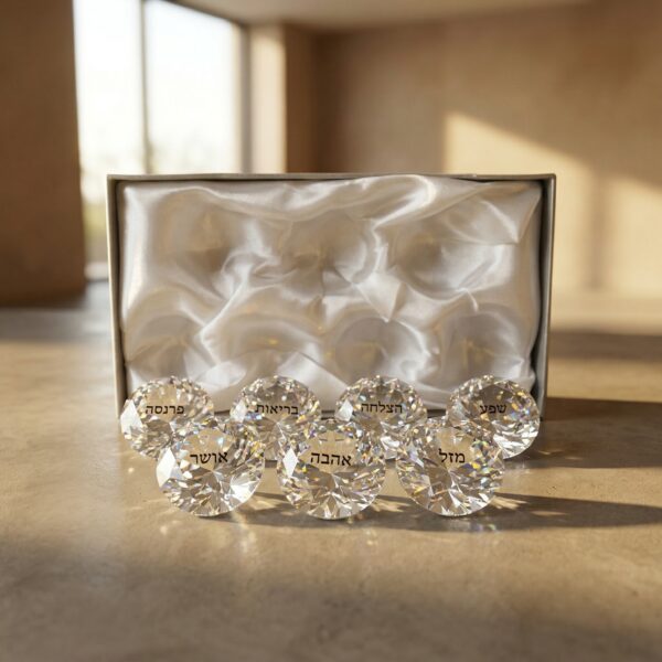 אבני קישוט יוקרתיות לשולחן שבת | סט 7 אבנים